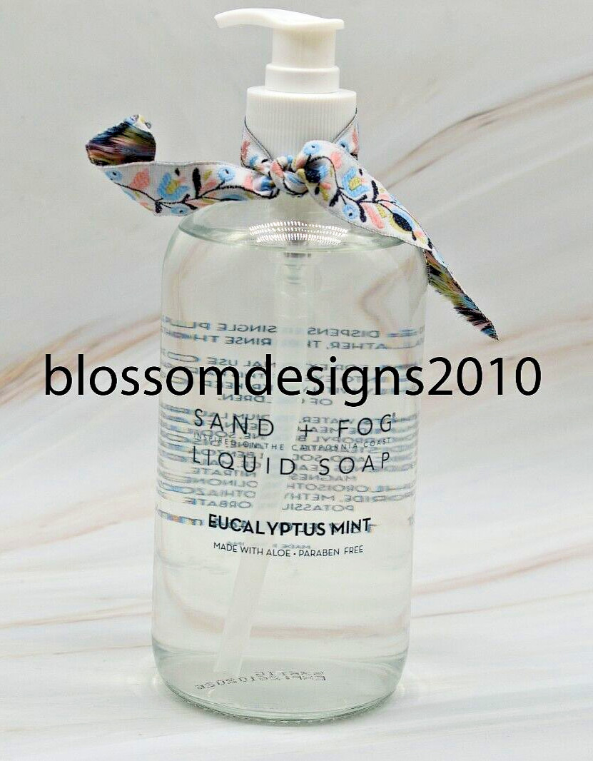 SAND + FOG Eucalyptus Mint Liquid Soap in a Glass Bottle