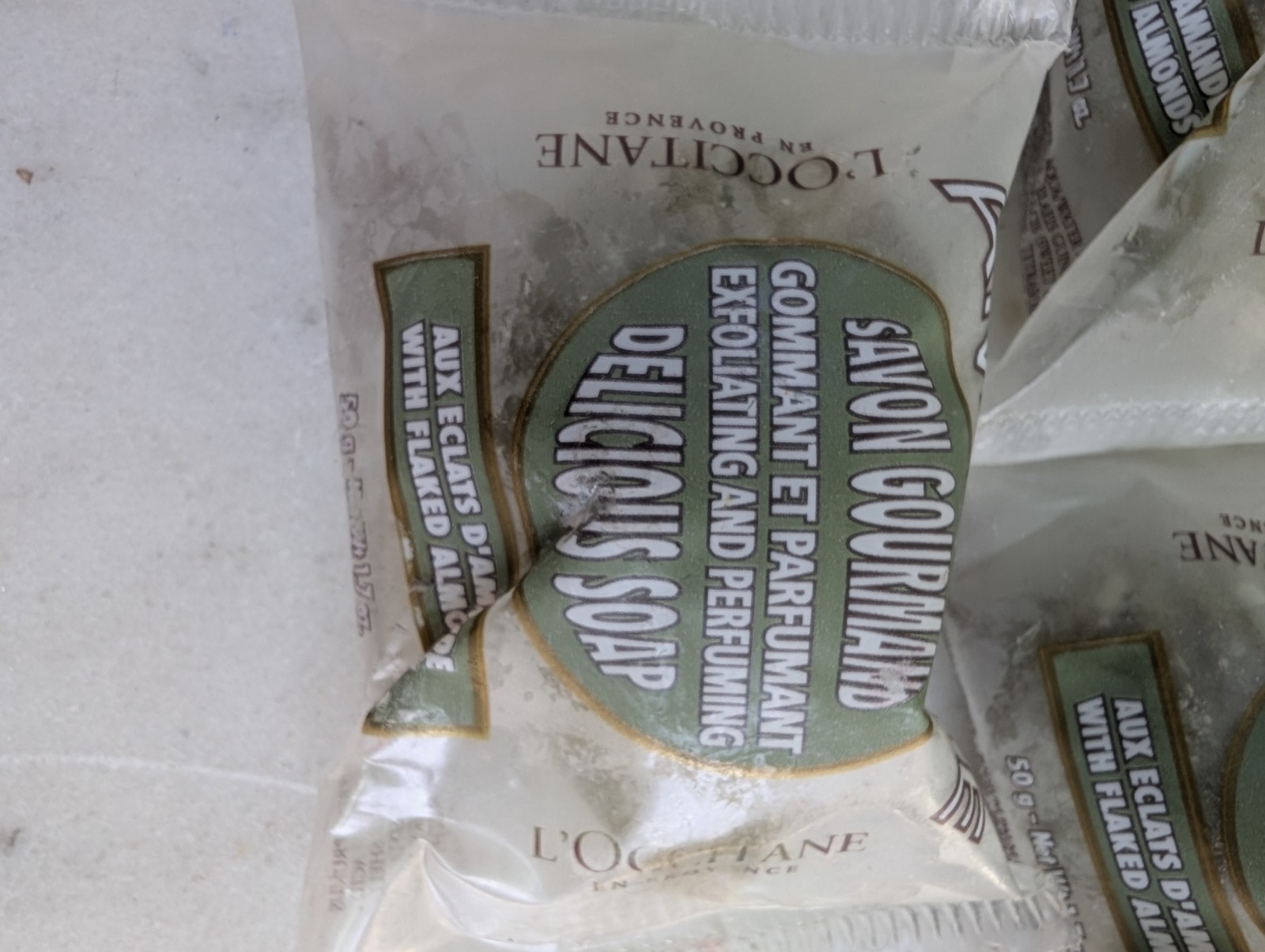 L’OCCITANE Savon Gourmand Exfoliating Flaked Almonds Body Bar Soap 1.7 oz Lot of
