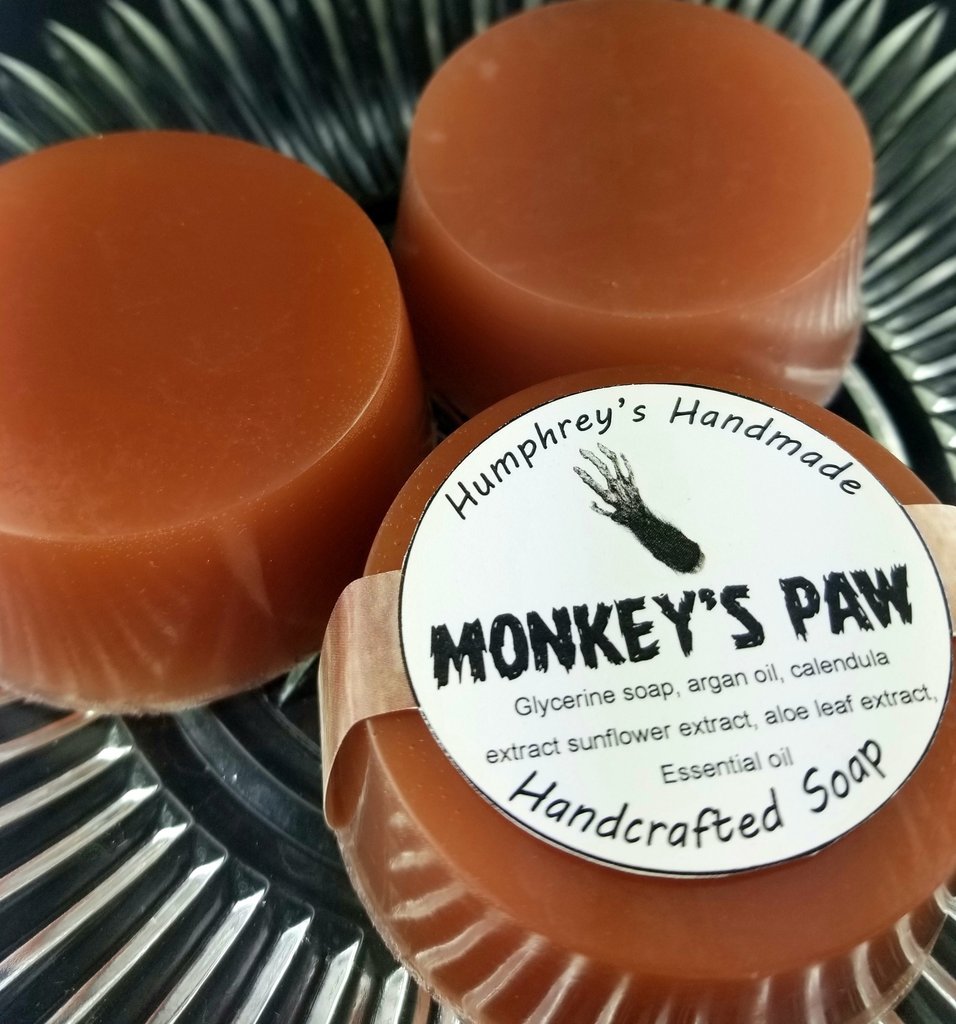 MONKEY’S PAW Banana Coconut Shave Soap Shampoo Bar Unisex Glycerin Argan Oil