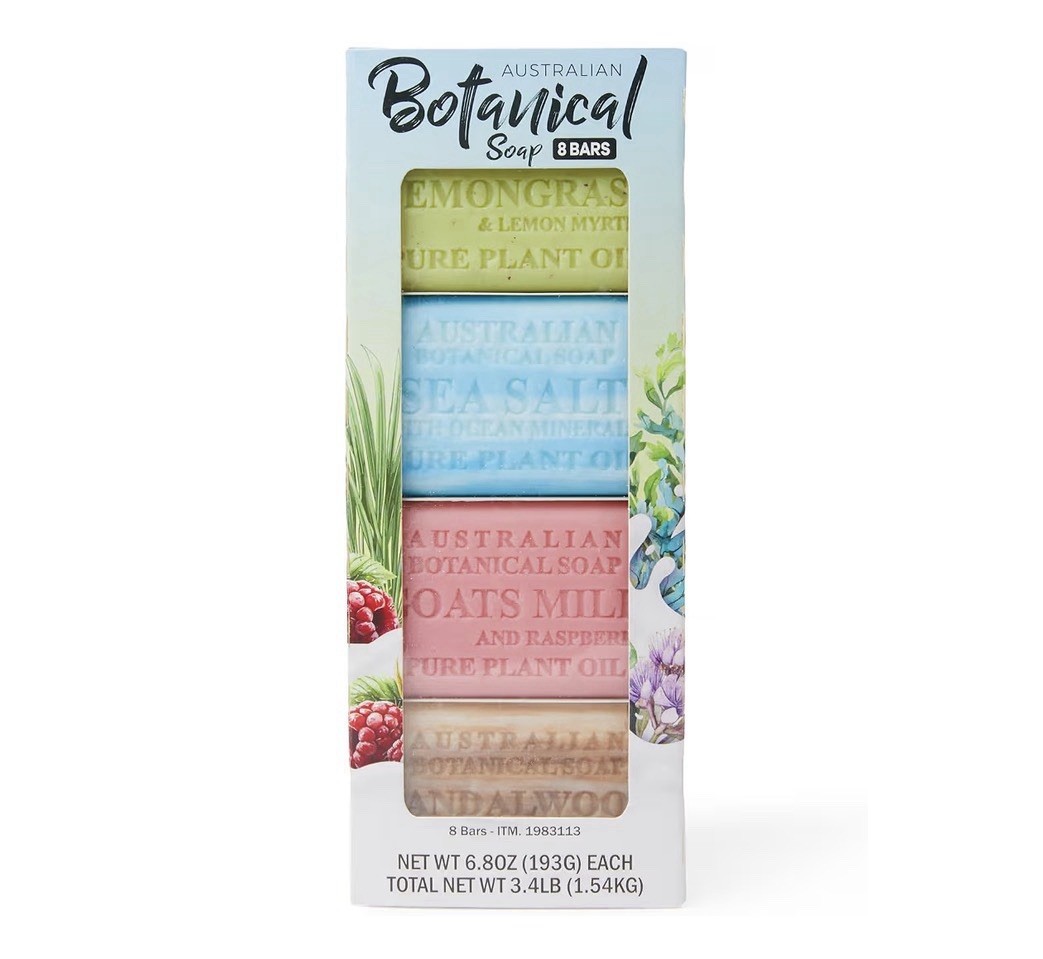 Australian Botanical Goat Milk Soap Multi Pack, 8 Bars, 4 Scents, 6.8 oz Each
