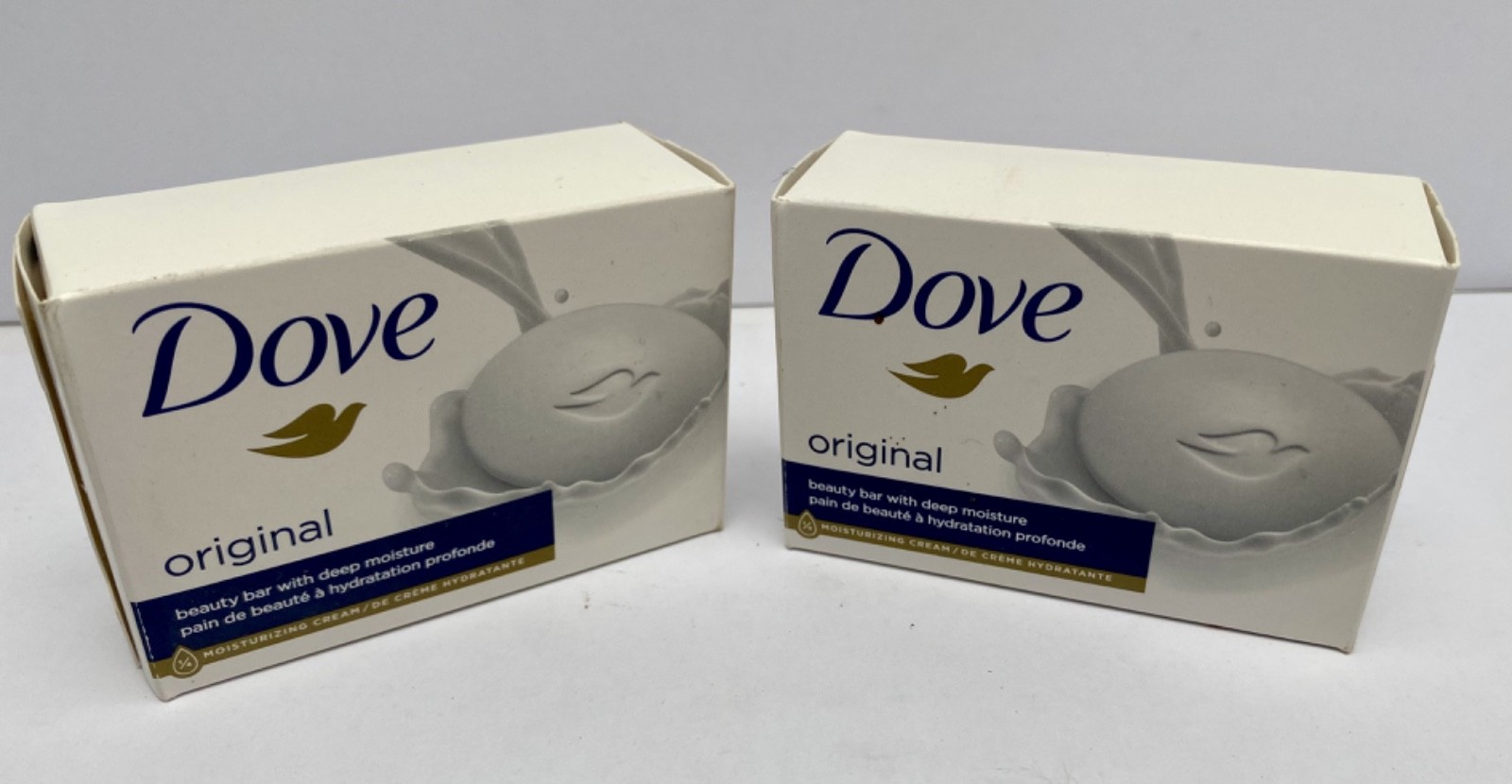 Lot Of Two DOVE White Bar Soap With Moisturizing Cream 3.75 oz 2 New Bars