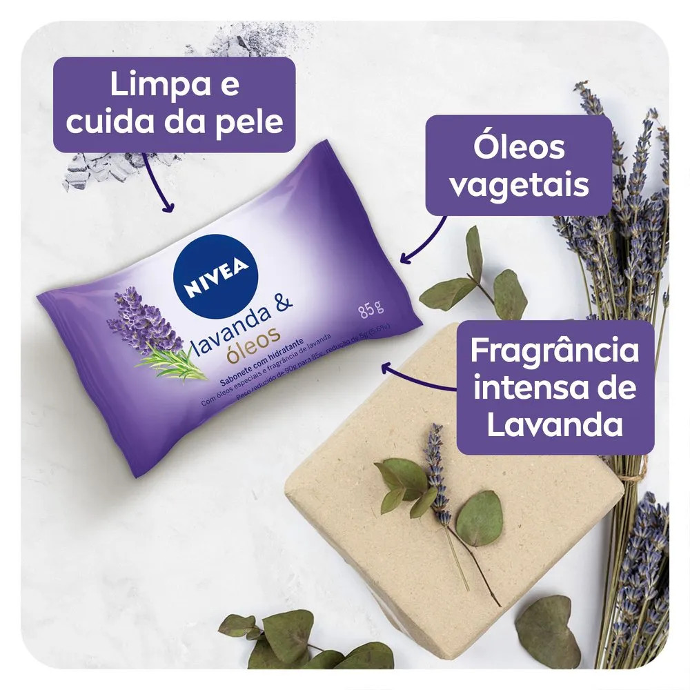 Nivea Sabonete em Barra Hidratante Lavanda e Óleos 85g