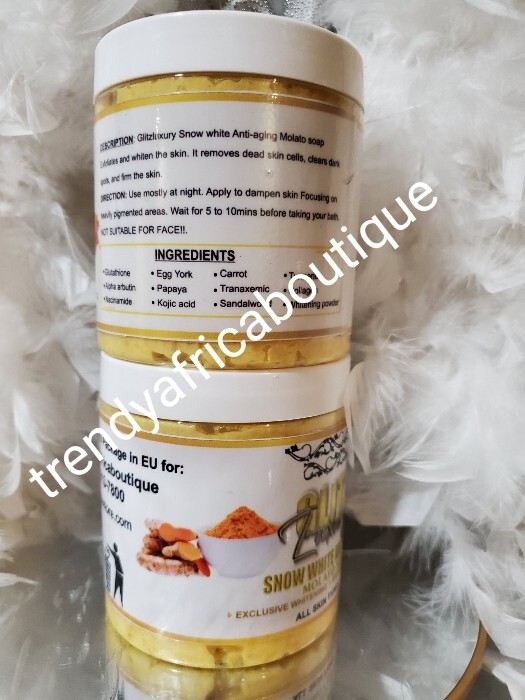 Glitzluxury Snowwhite Molato soap🔥🔥 All skin type 500gx 1👌 egg yolk, collagen