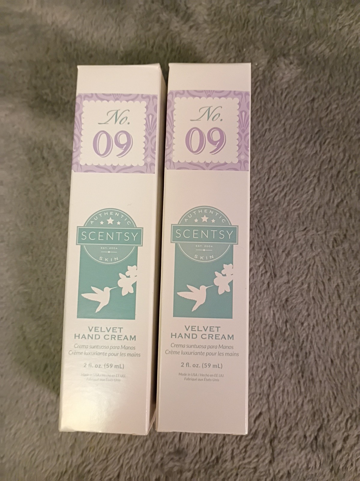 Lot 2 Scentsy No. 09 Velvet Hand Cream New In Box, Pineapple Vanilla Coconut