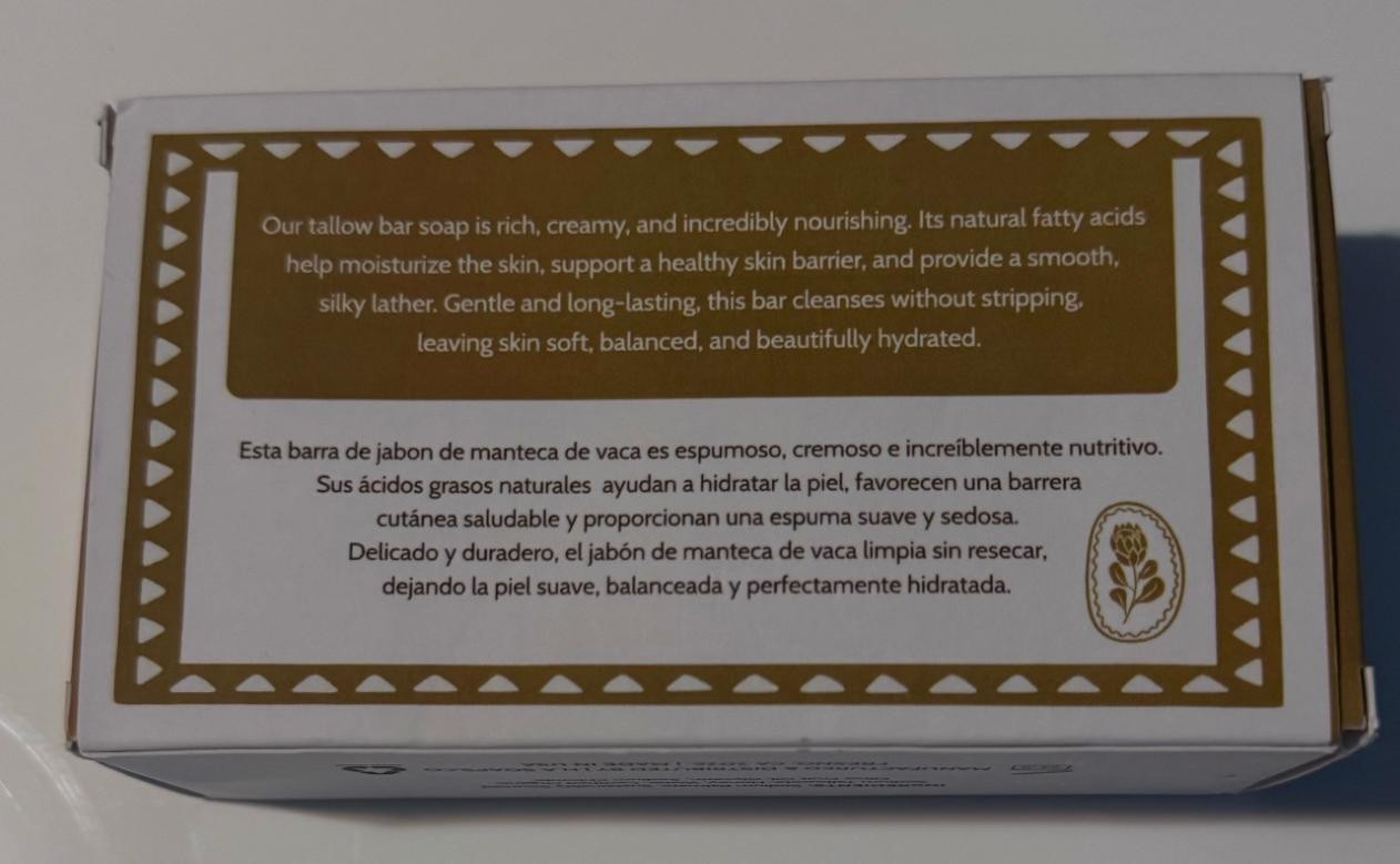 Tallow Honey Hydrate Moisturizing Bar Soap 10 Oz Product Name: Tallow Honey