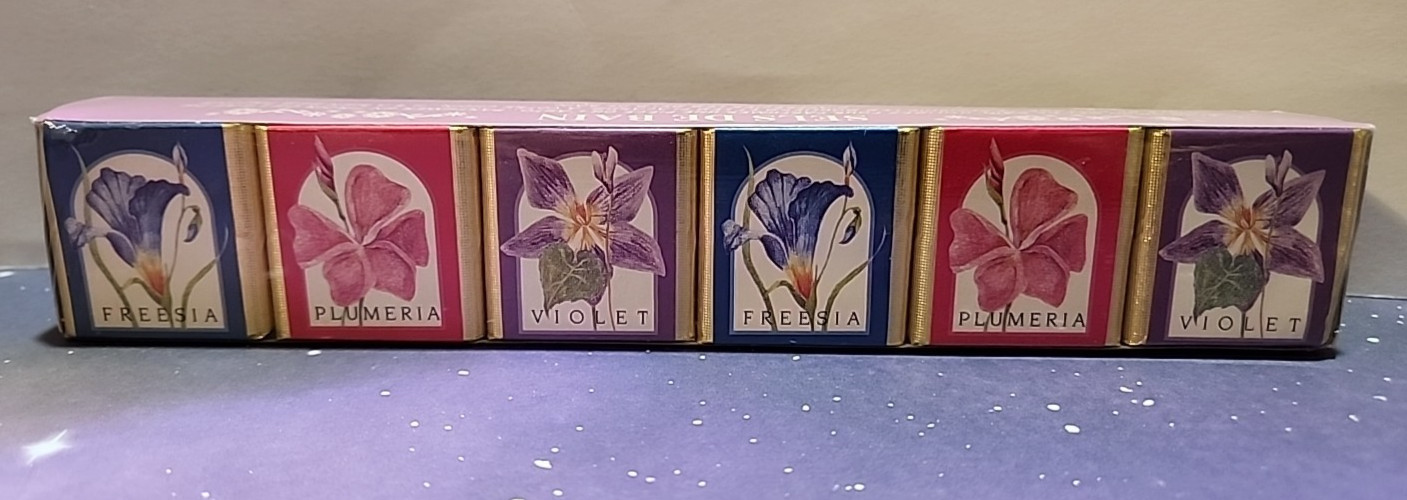 Vtg Bath Delagar English Country Floral 6 Cubes