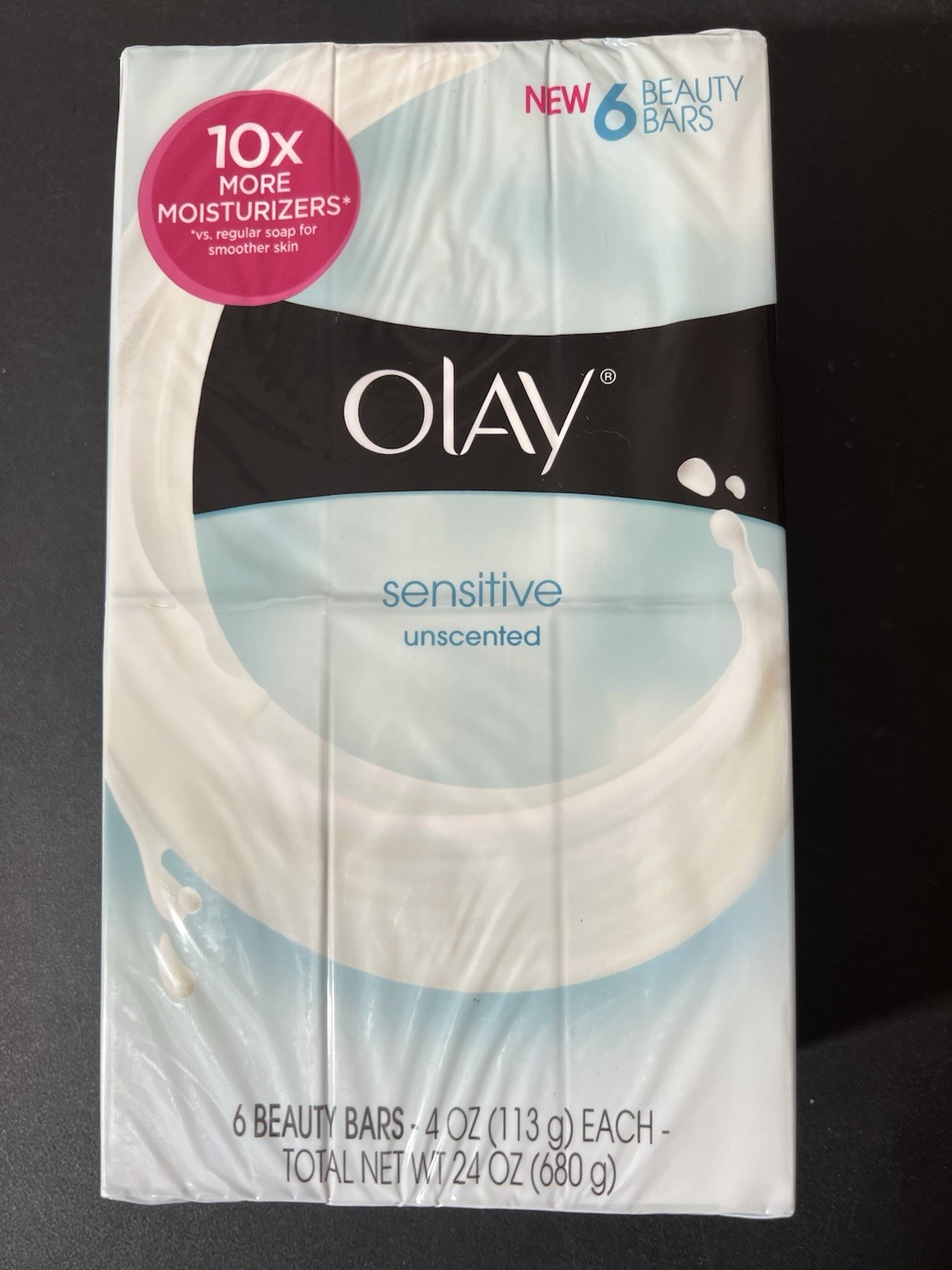 Lot Of 6 Olay Sensitive Unscented Beauty Bar Soap 4 oz Each New