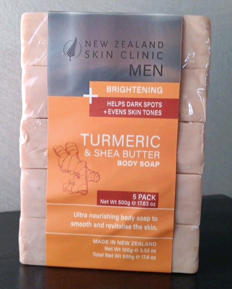 New Zealand Skin Clinic Men’s Soap 5 Bars – Turmeric & Shea Butter Bar Soap