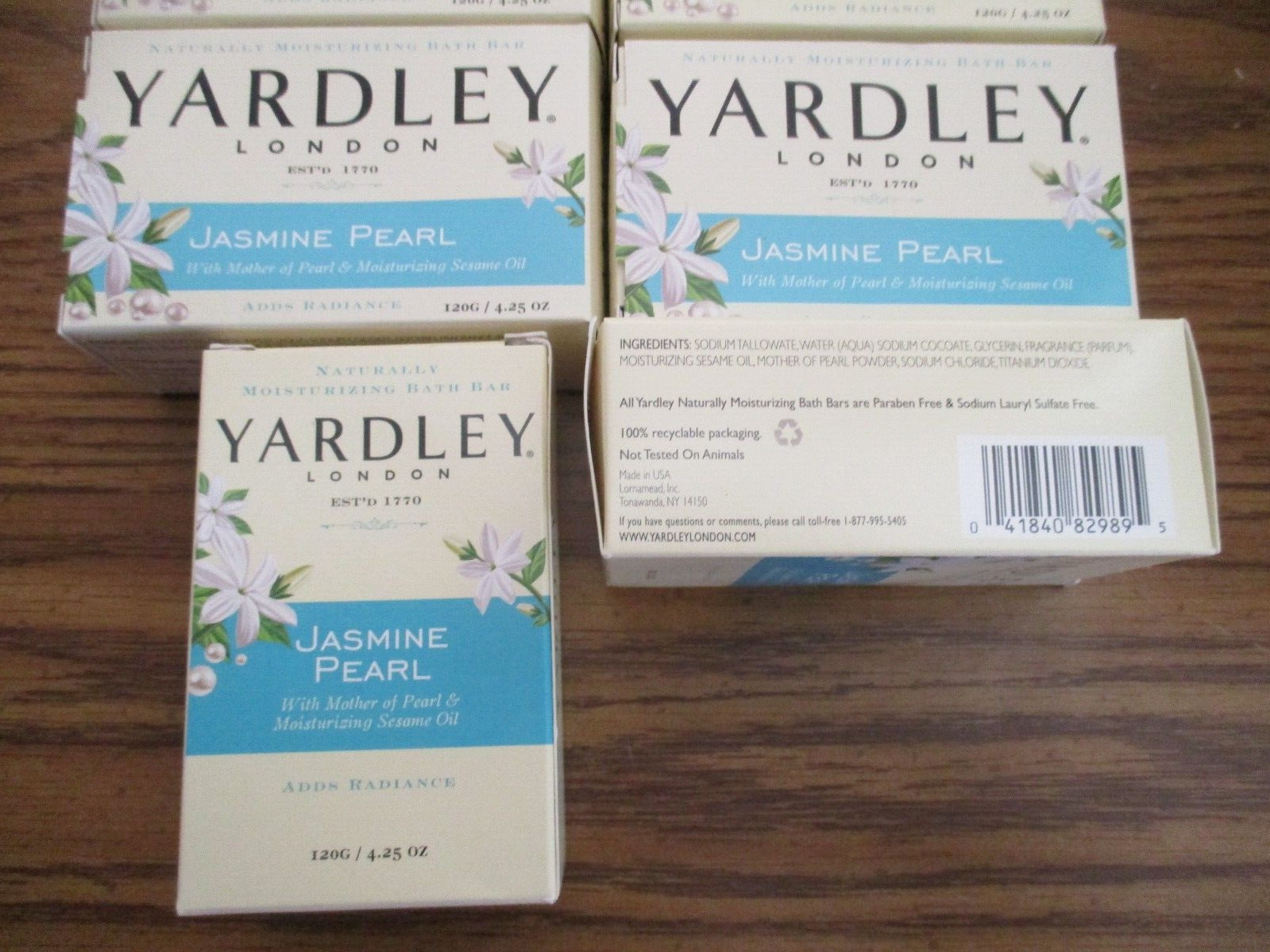 lot of 10 Yardley London Jasmine Pearl w Moisturizing Sesame Oil Bar Soap 4.25oz
