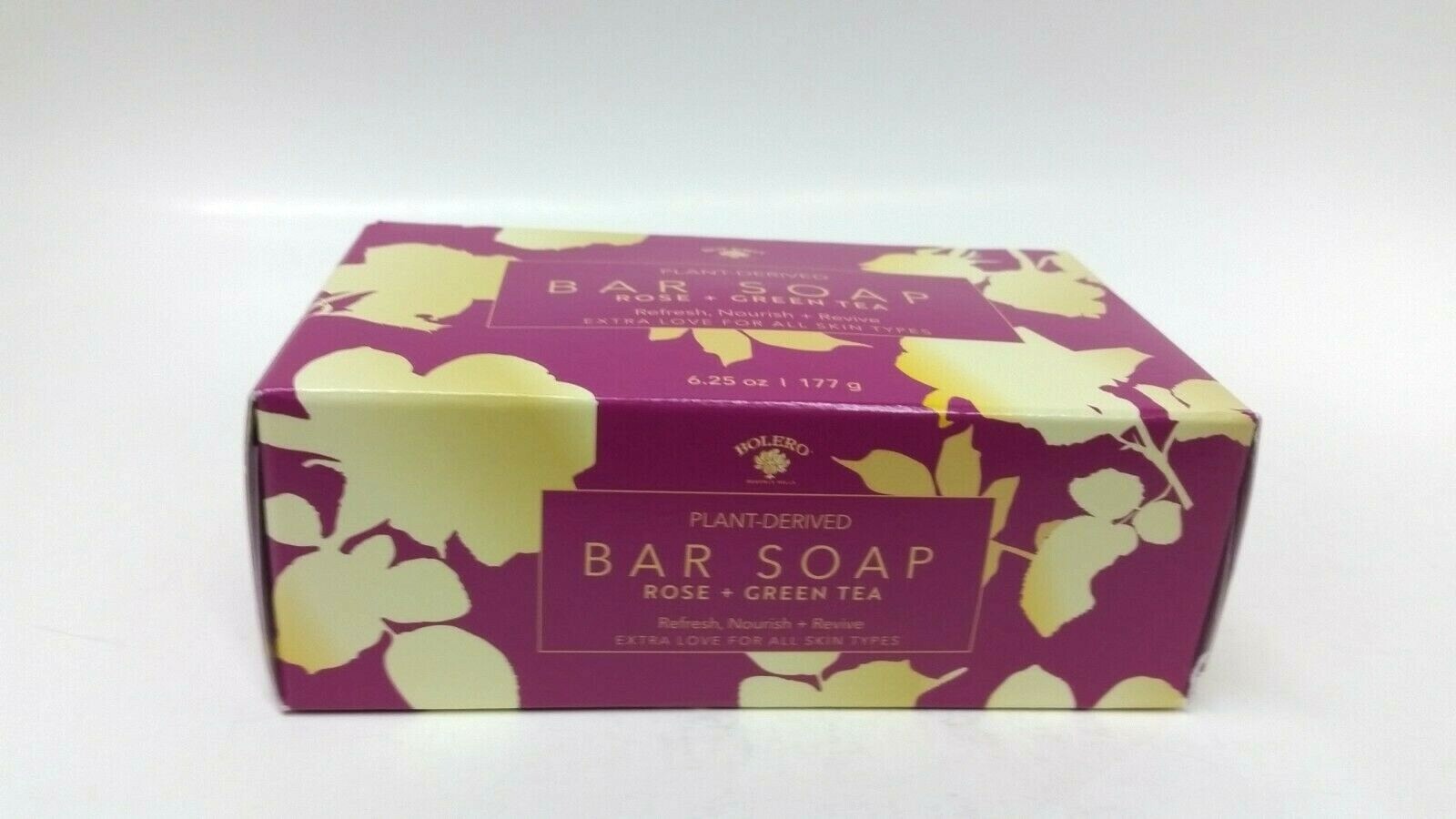 LOT 8 x Large Bolero Plant Derived ROSE + GREEN TEA Bar Soap Bath 6.25oz Revive