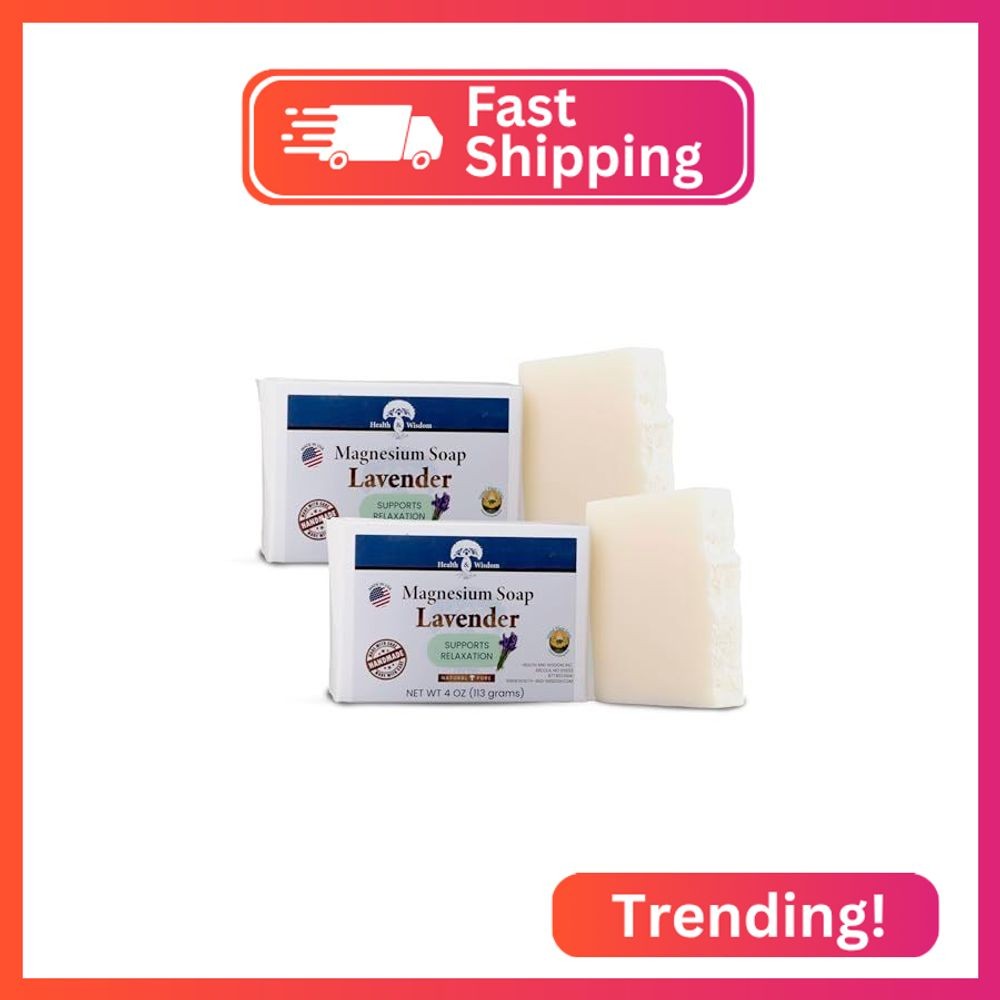 Health & Wisdom Magnesium Bar Soap – Moisturizing Body Soap – Made with Aloe & N