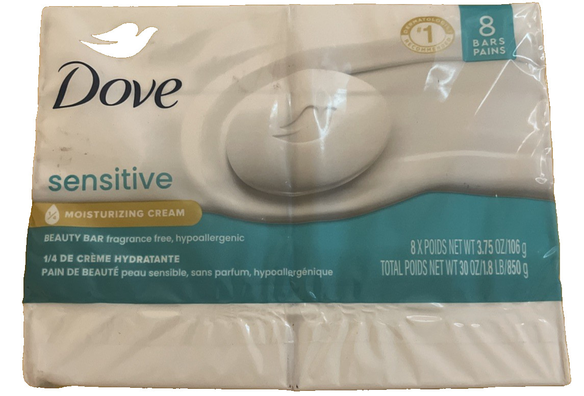 8 Bars of Dove Sensitive Skin Unscented Beauty Bar