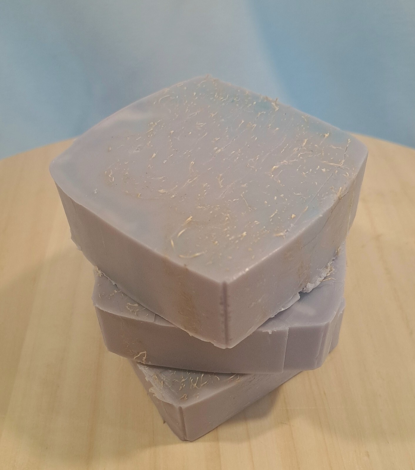 Handmade lavender exfoliating luffa soap