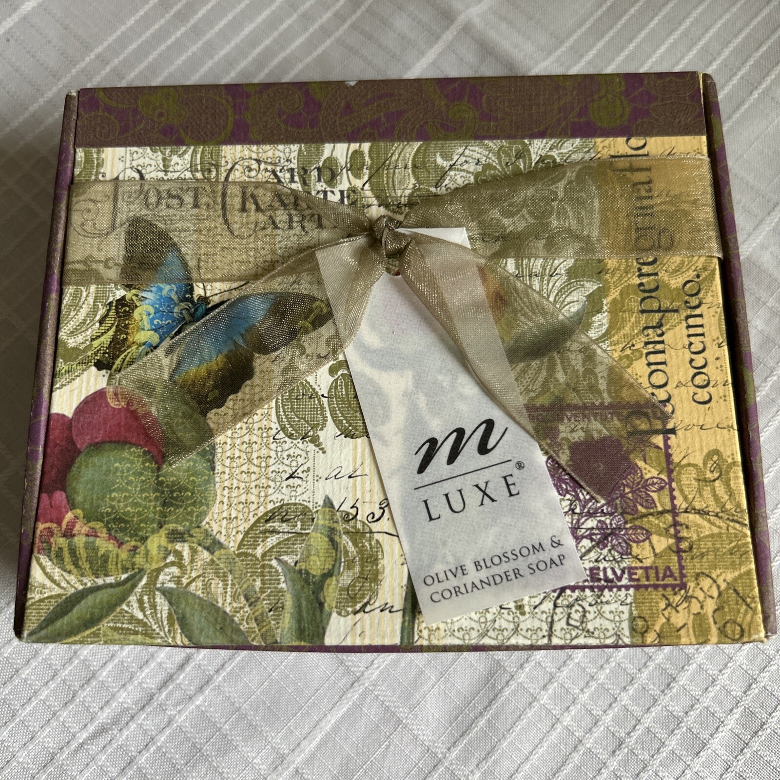 Tranquil Garden Handcrafted Olive Blossom & Coriander Gift Soap 2 Bar Box Set