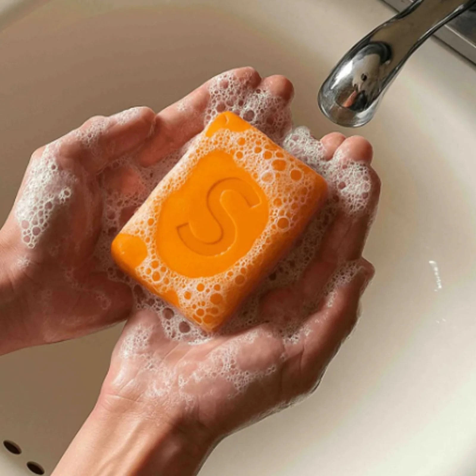 Swarva Deodorizing Persimmon Soap Anti-Aging Body Bar with Foaming Net