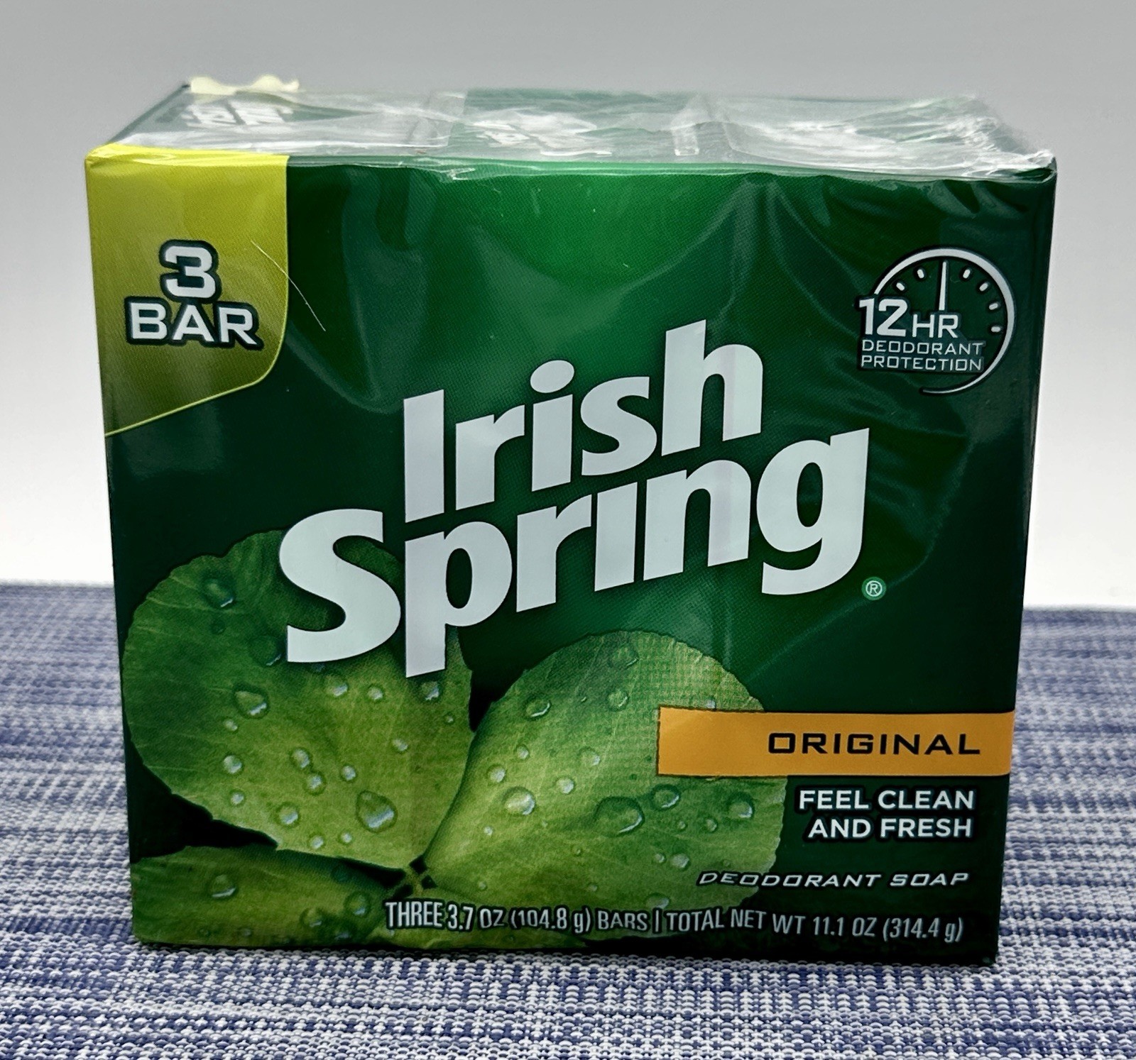 Irish Spring Original Deodorant Soap Three 3.75 oz Bars
