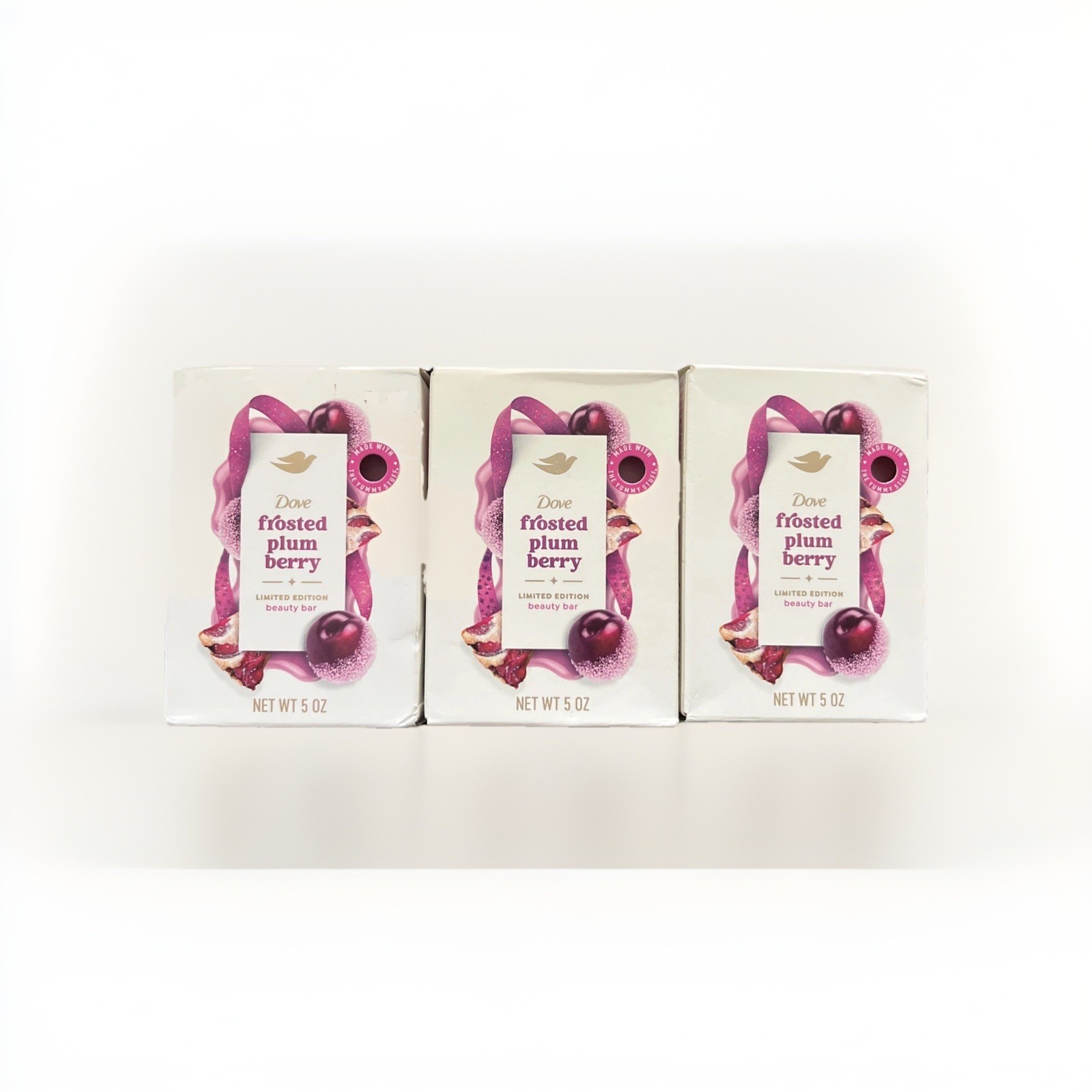 Lot of 3 Dove Frosted Plum Berry Beauty Bar Soap 5 oz Limited Edition New