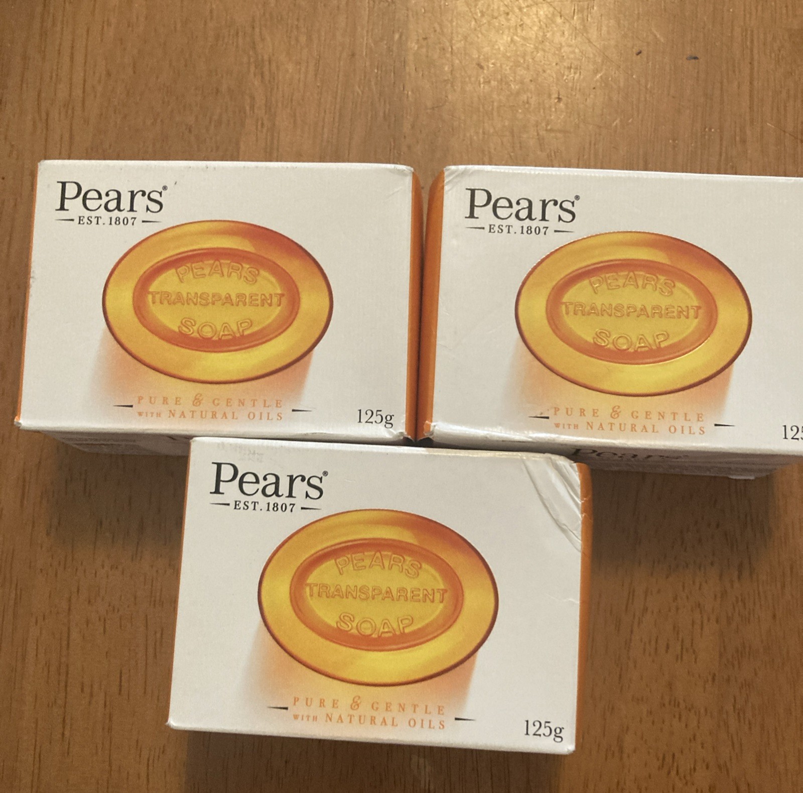 3 Pack Pears Pure & Gentle With Natural Oils 4.4 oz/125 g. Bar Soap