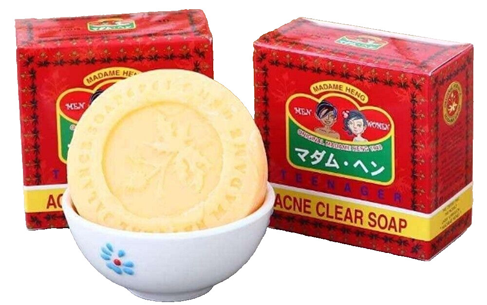 Soap Heng Madame Acne Clear Original Herbal Merry Bell Natural Body 150gx3