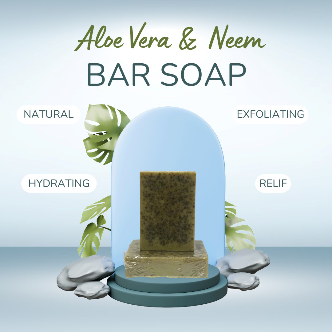 Aloe Vera & Neem Bar Soap, Herbal soap, Natural & Handmade, Organic Skincare
