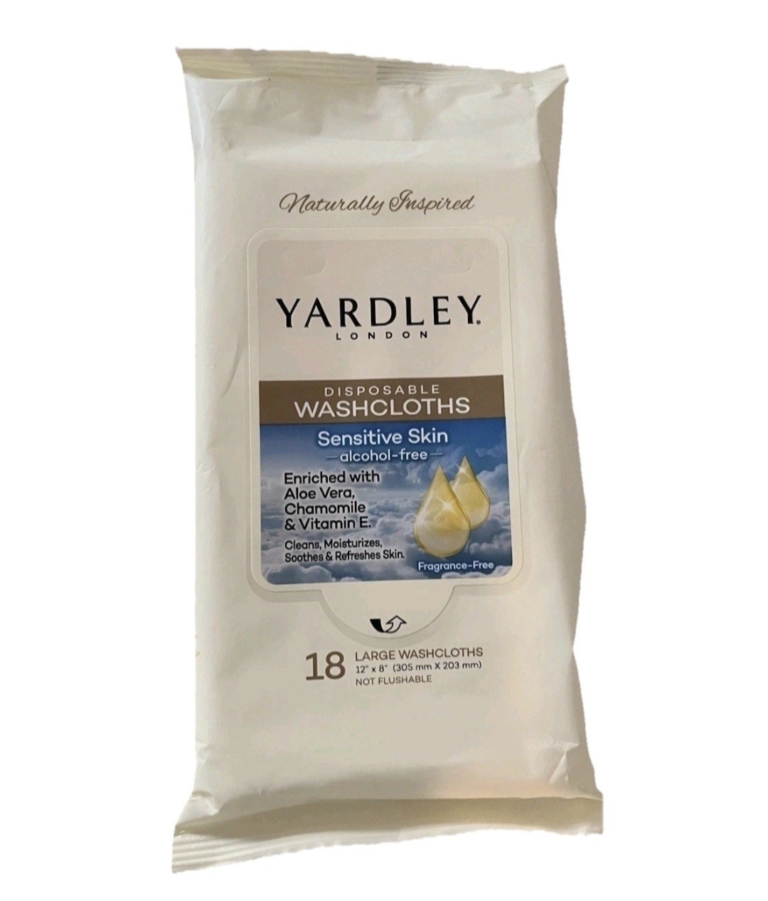 💙 YARDLEY LONDON (2PK) 18-CT 12″X8″ 🫧●DISPOSABLE WASHCLOTHS●🫧 Sensitive Skin.