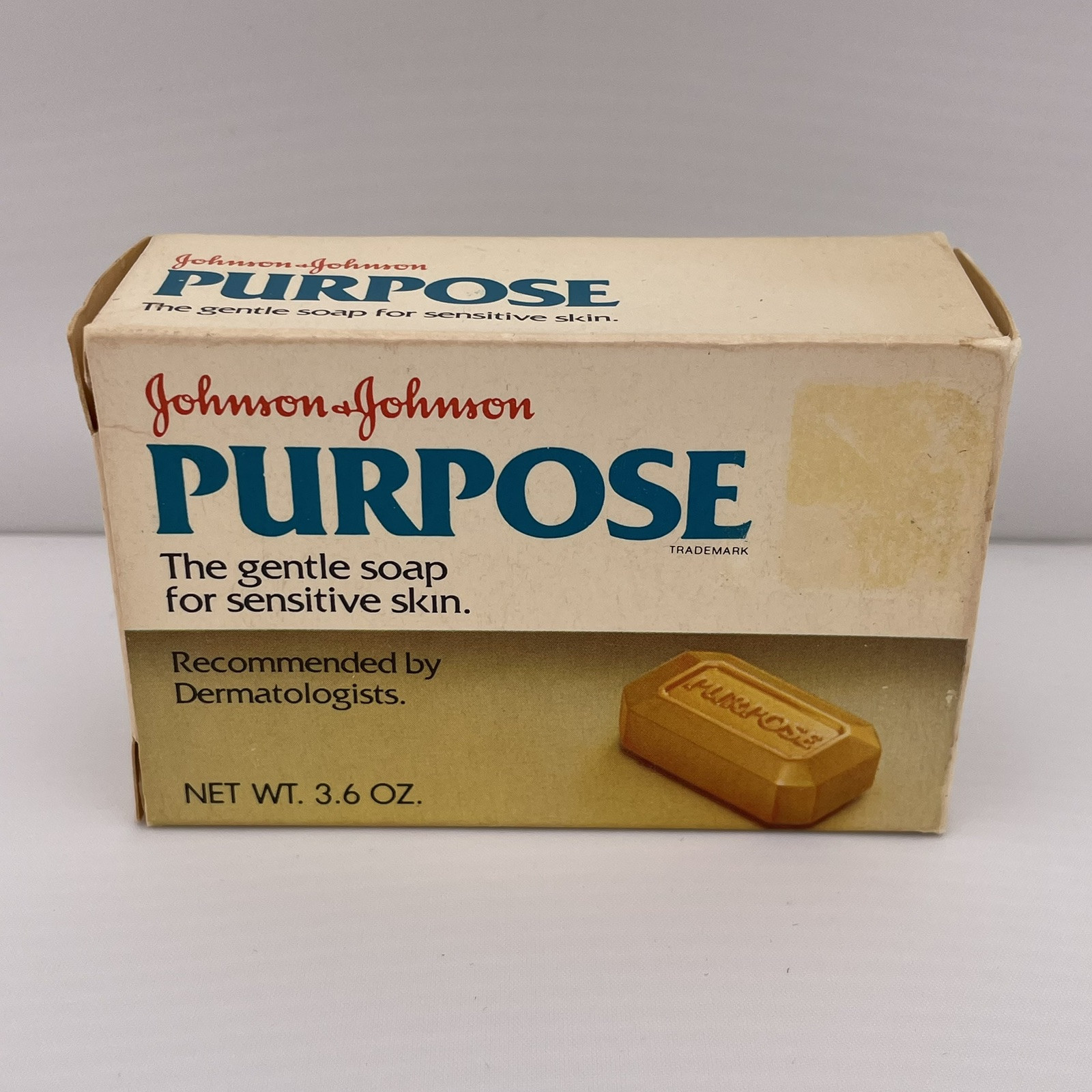 Johnson & Johnson Purpose Gentle Skin Cleansing Bar Soap 3.6 oz Bar Vintage