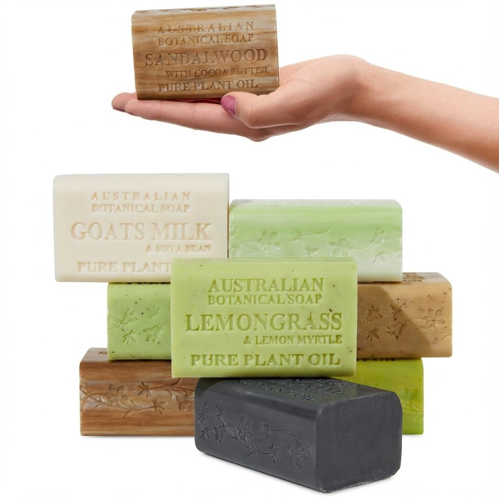 Gentle Cleansing 8-Soap Variety Pack – Goat Milk, Charcoal, Aloe, 6.6 oz Bars