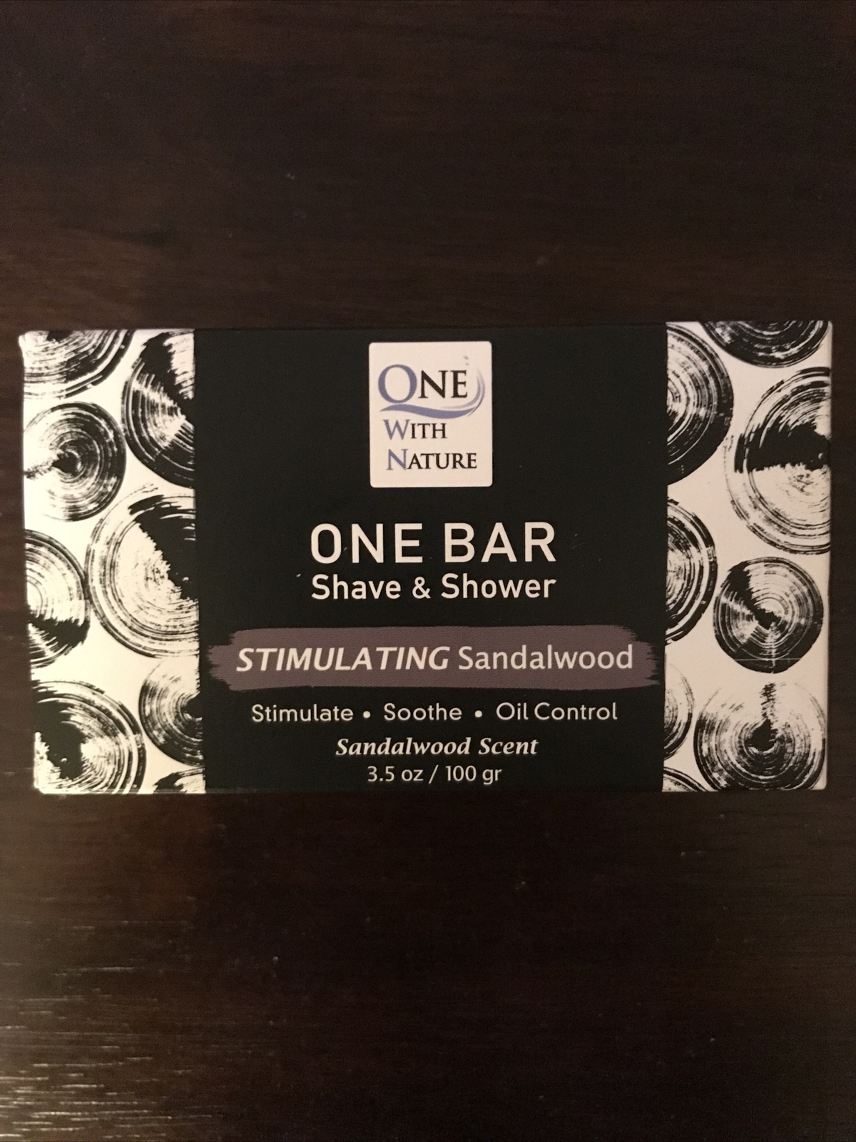 ONE WITH NATURE One Bar Shave & Shower Stimulating Sandalwood Soap 3.5oz