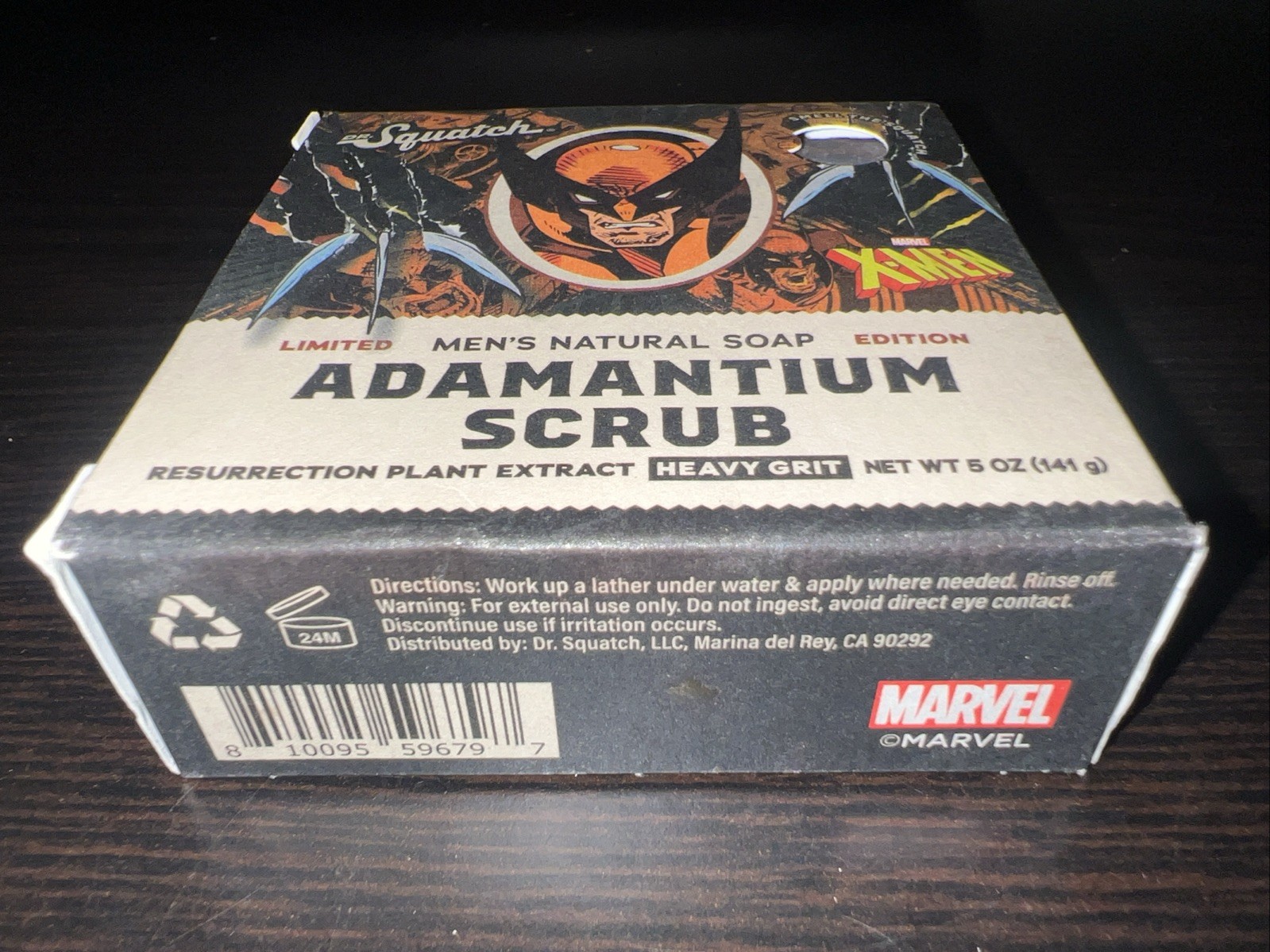 Dr. Squatch Marvel X-Men Adamantium Scrub Men’s Exfoliant Bar Soap, 5 oz