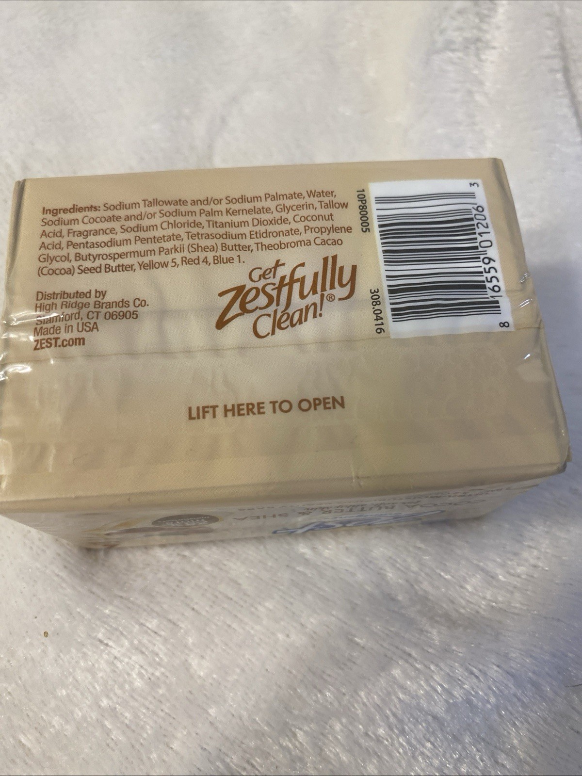Zest Indulgence Cocoa Butter & Shea Moisturizing Beauty Bar Soap, 6 Bars (2×3)