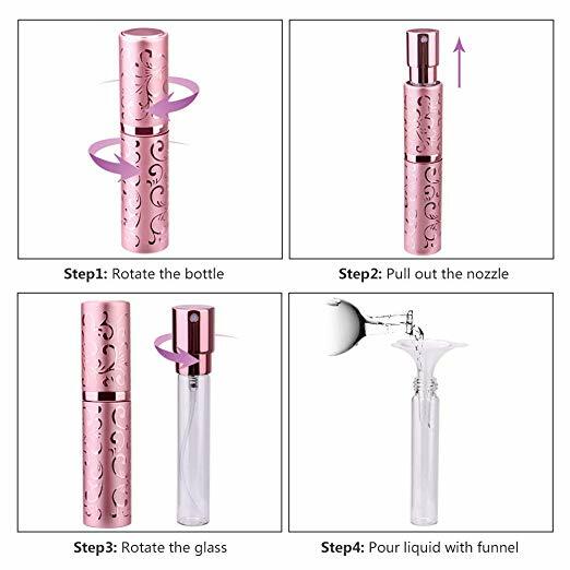 10ml Perfume Refillable Atomizer Mini Travel Spray Bottle Purse Funnel