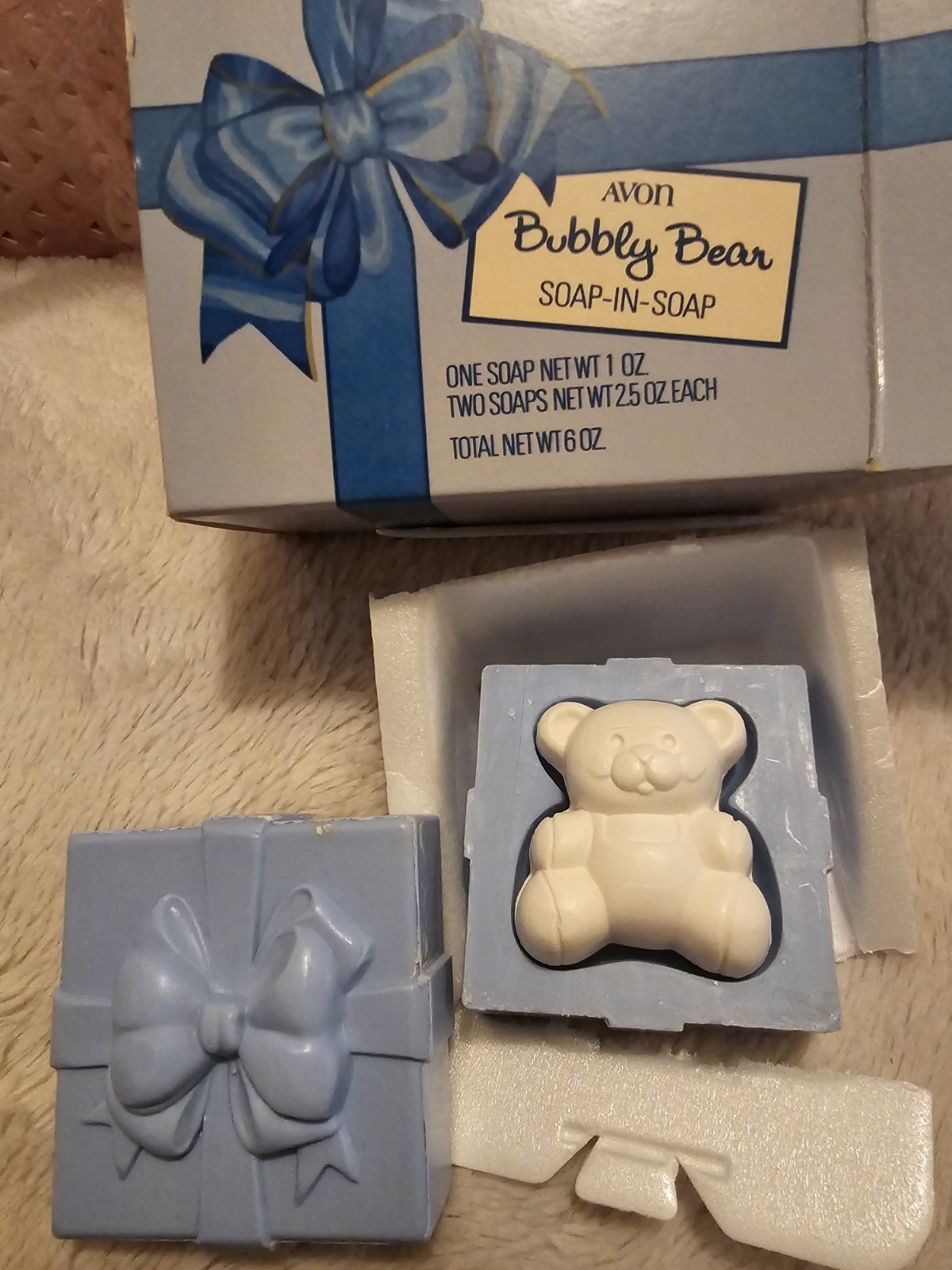 Avon Vintage Bubbly Bear Soap-In-Soap 6 oz.