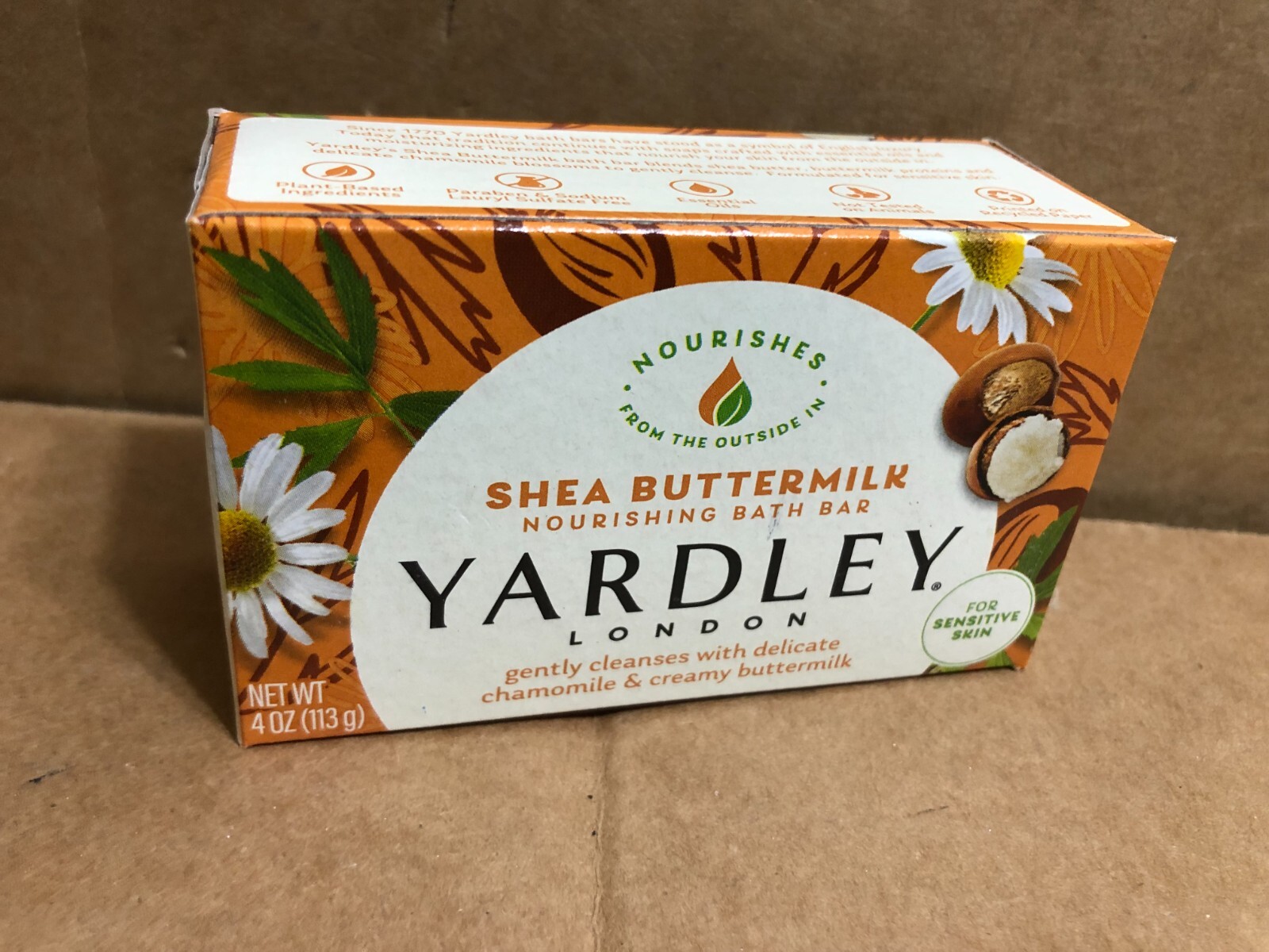 6- Yardley London Shea Buttermilk Moisturizing Bath Soap Bar 4 Oz Each NIB