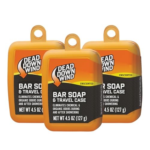 Bar Soap & Travel Case | 4.5 Oz Bar | 3 Pack | Odor Eliminator, Hunting