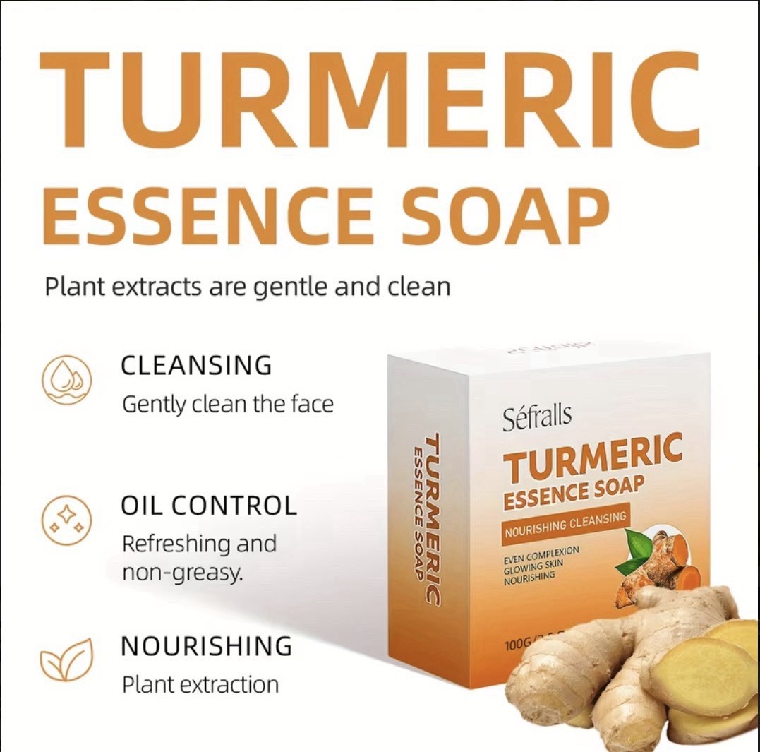 Sefralls Turmeric Essence Bar Soap Nourishing Oil Control 100g/3.5 oz
