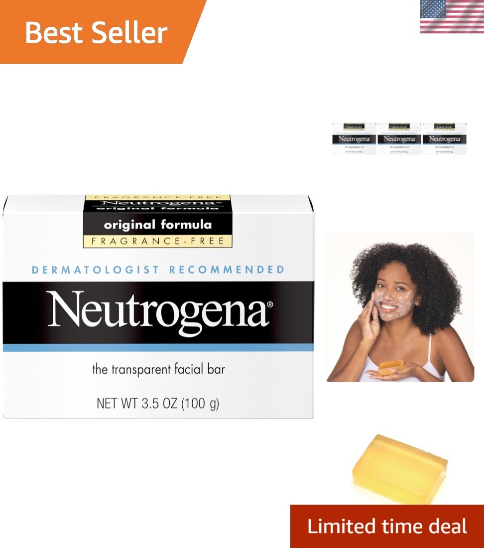 Daily Use Neutrogena Facial Cleansing Bar – 3.5 oz Hypoallergenic for Clear Skin