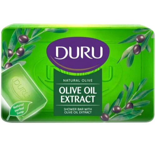 DURU Natural Olive Face & Body Bar Soap with Olive Oil Extract 150 g. x 4 Pcs.
