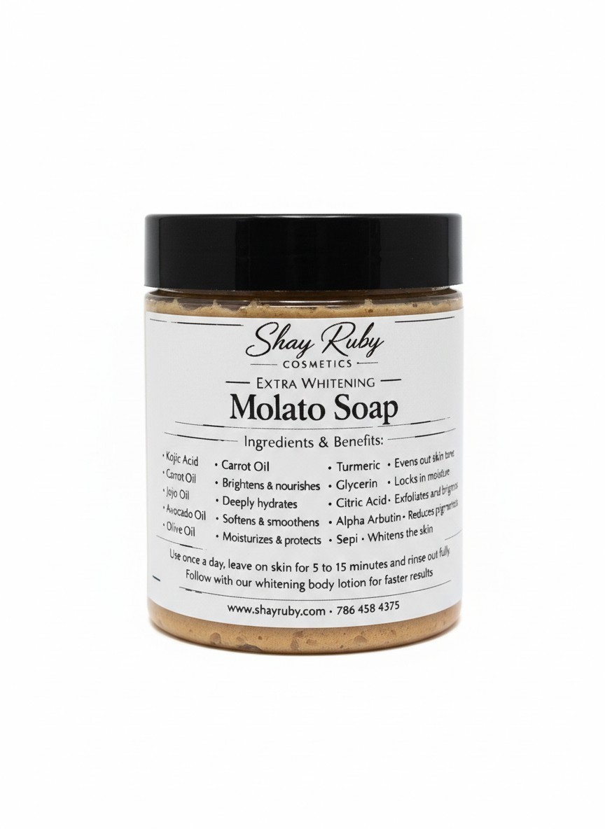 Shay Ruby Cosmetics Whitening Soap Moisturizing Exfoliating with Kojic Acid Jar