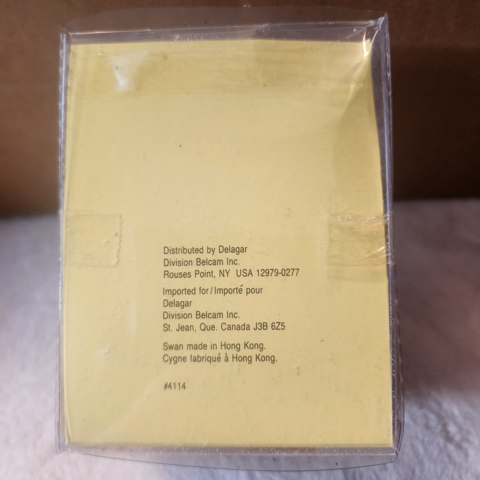 NOS Vtg Bouquet de Bain Perfumed Guest Soap Yellow Swan w/Roses