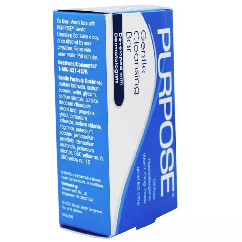 Purpose Gentle Cleansing Face Bar Soap Hypoallergenic Sensitive Skin 6 oz 4PK