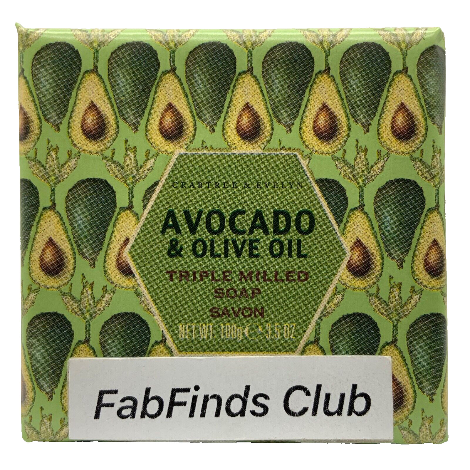 Crabtree Evelyn Avocado & Olive Oil Bar Soap Triple Milled 21oz(6×3.5oz) 6pc Set