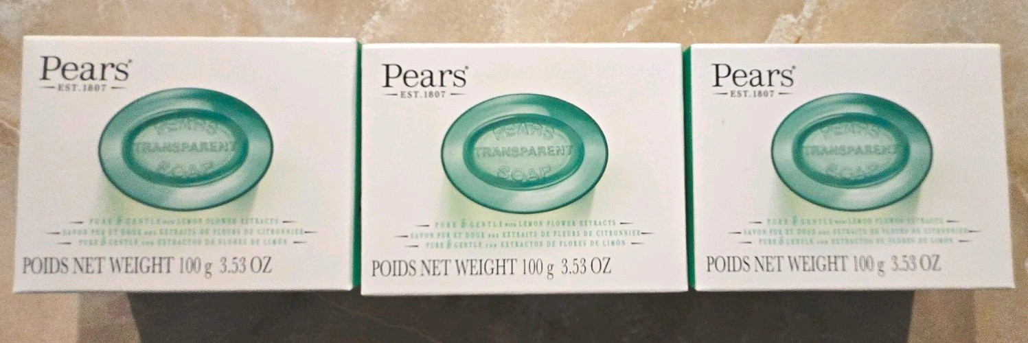 (3) Pears Green Soap Bar 100g Each