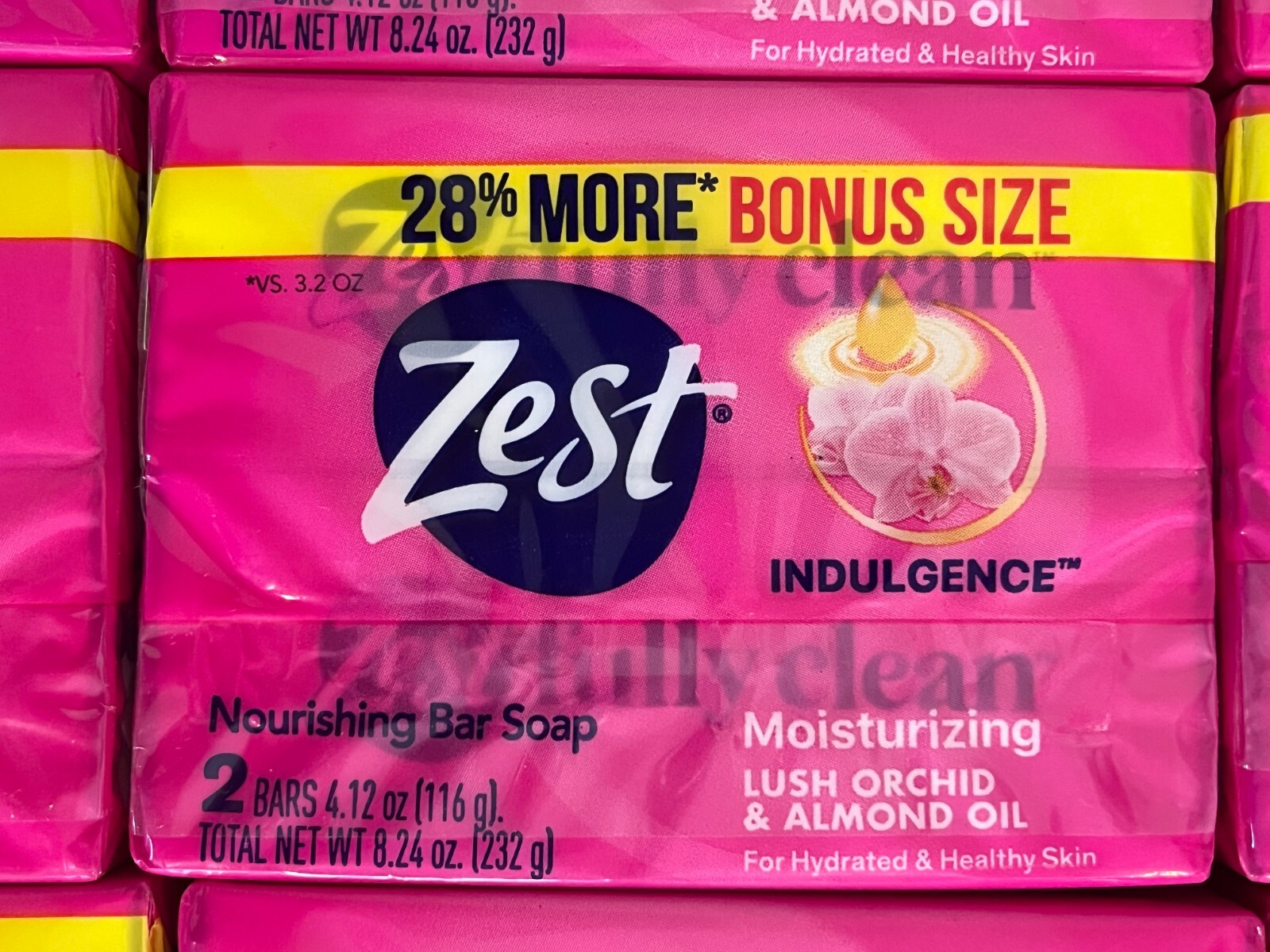 Zest Lush Orchid & Almond Oil Moisturizing Bar Soap 4.12 Oz Each 32 Bars Total