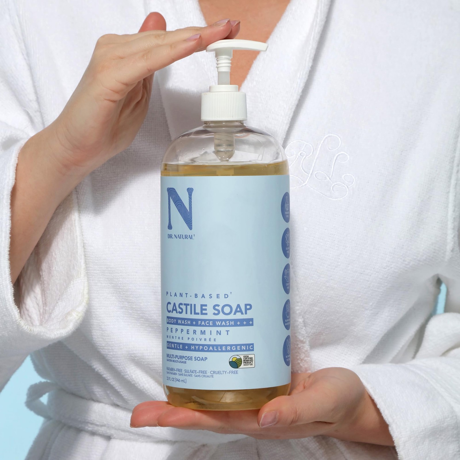 Dr Natural Castile Liquid Soap 32 Fl Oz Multi Purpose Body Face Shampoo Safe …