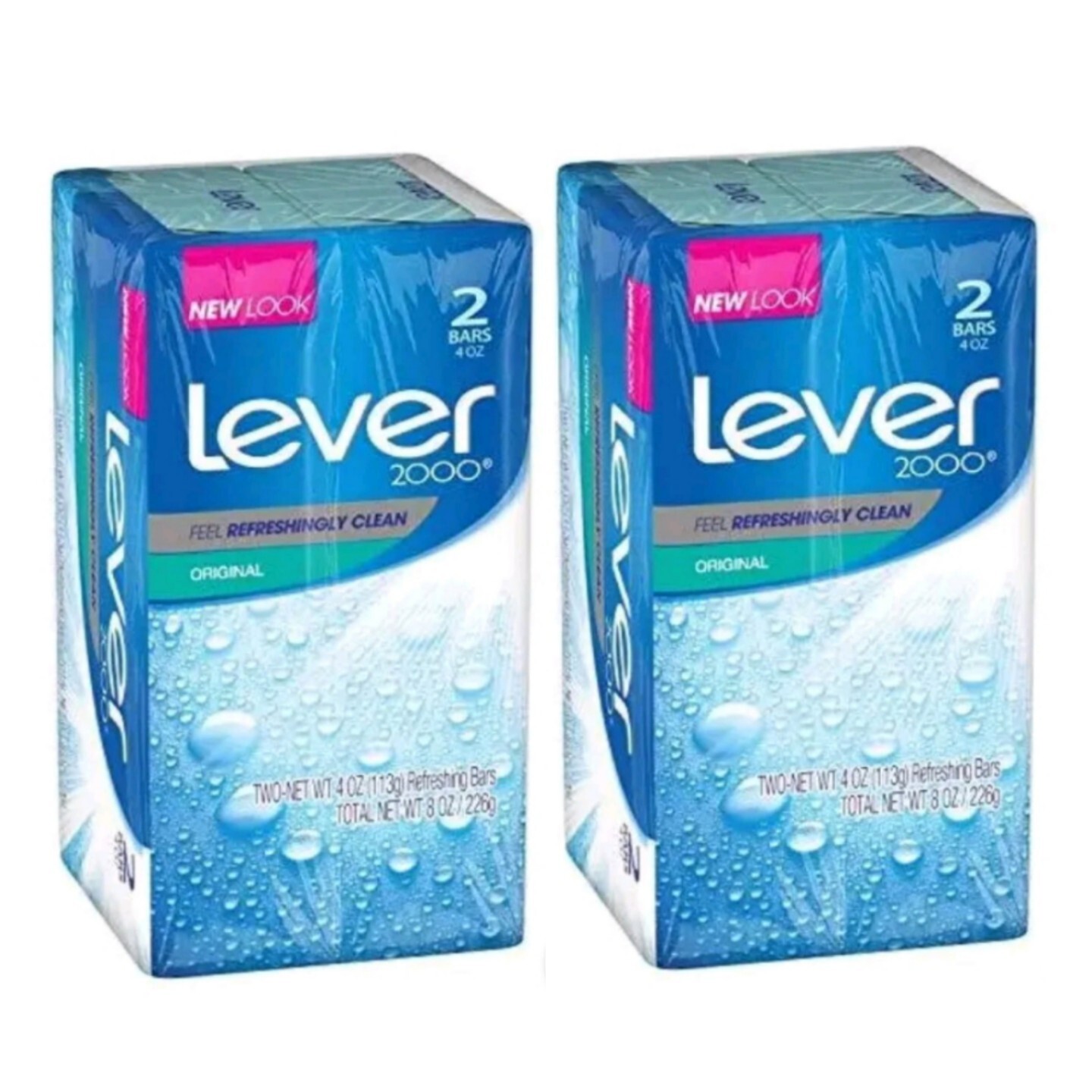 NEW! ORIGINAL LEVER 2000 (4-Bars) 4 Oz. (113g) Refreshingly Clean Feeling Skin!