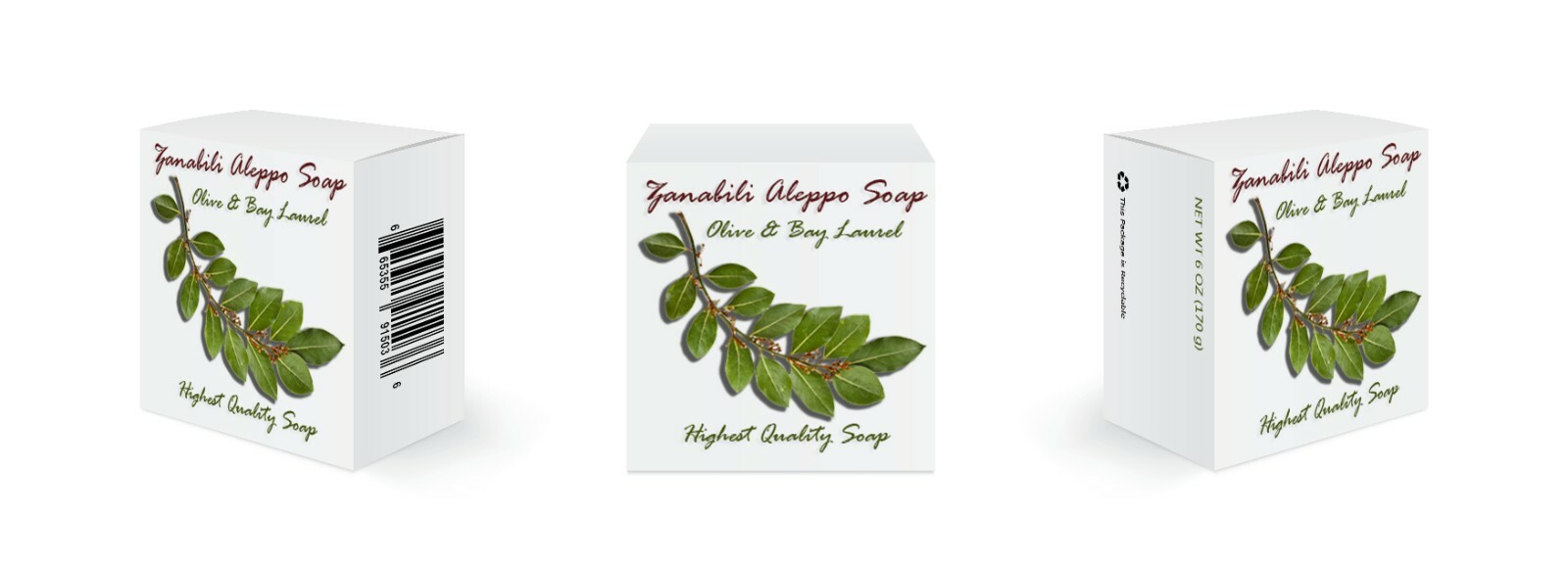 [6 BAR PACK] Zanabili – Natural Olive and Laurel Soap