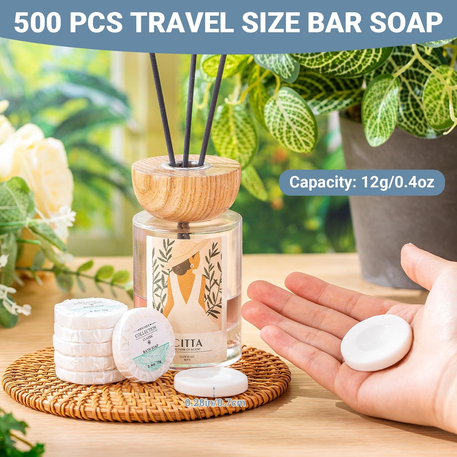 Demissle 500 Pcs Mini Soap Bars 0.4 oz Small Round Coin Size Hotel Soap Bars …
