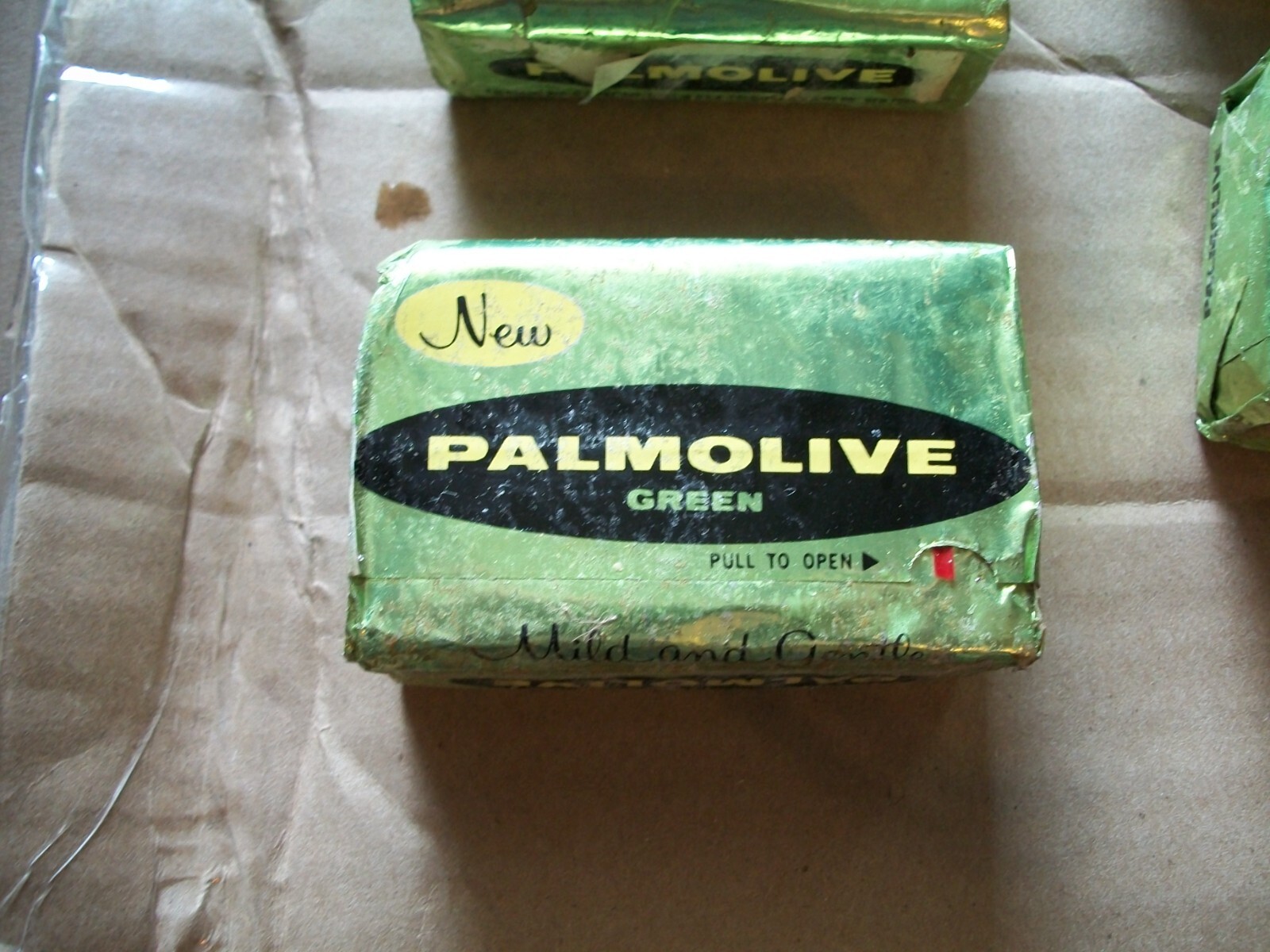 Vintage Palmolive Bath Size Bar Soap Green Foil 1960s New Rare HTF NOS 8 Count