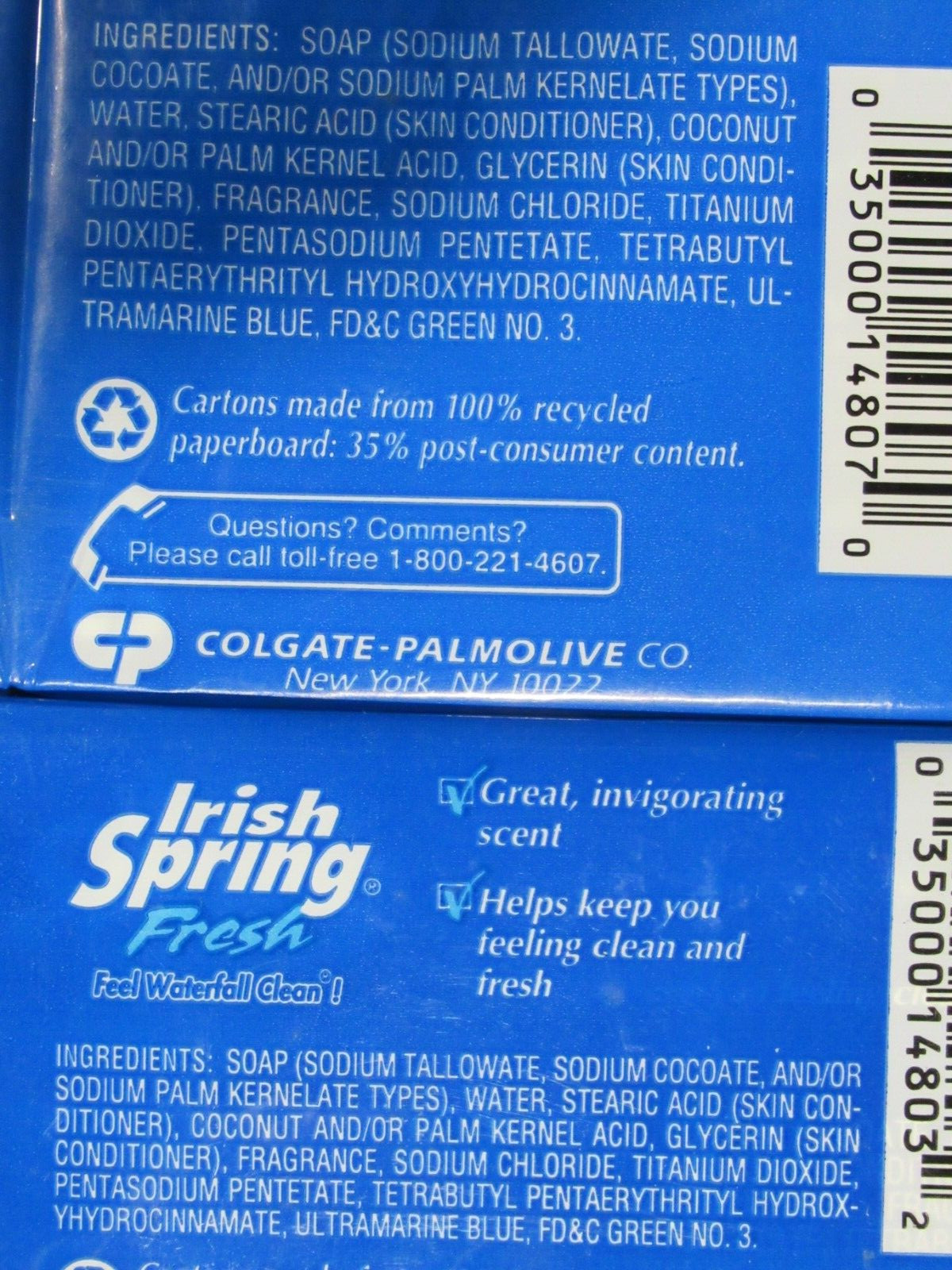 Irish Spring Deodorant Bar Soap Fresh – 1 pack of 6 & 2 packs of 3 ( 12 bars )