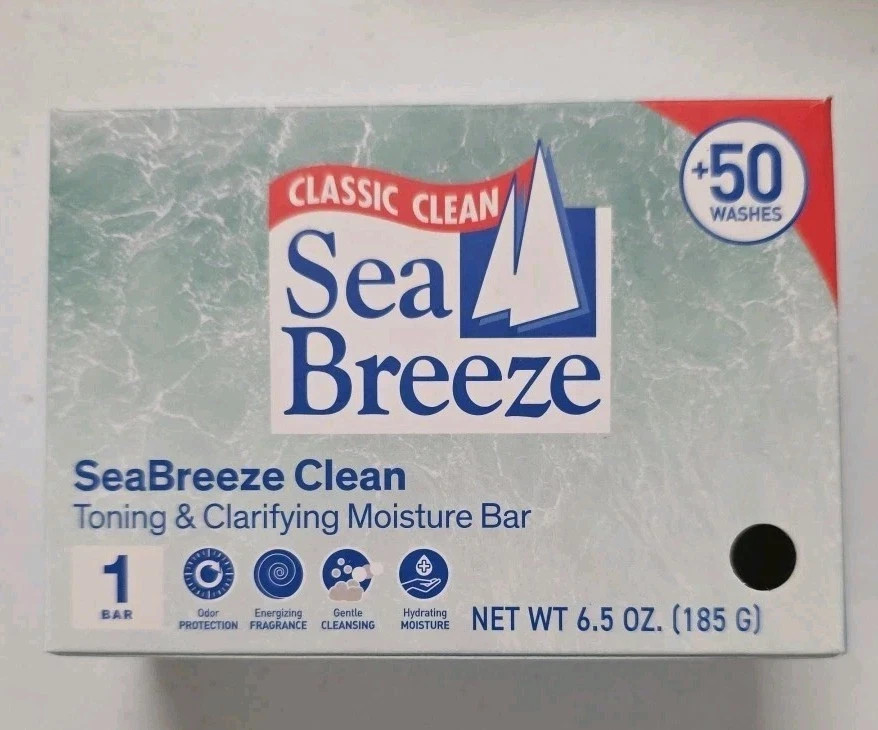 Lot Of 2 Sea Breeze Classic Clean Toning Clarifying Moisture Bar 6.5oz SeaBreeze